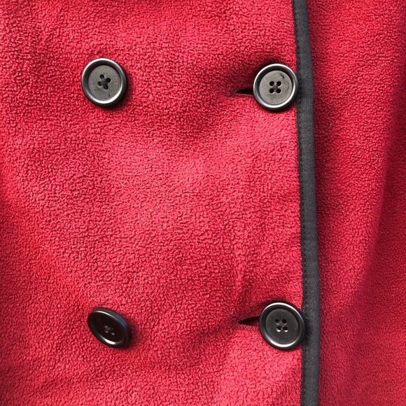 Old Navy Red Fleece Double Breasted Coat Size S - Picture 4 of 7